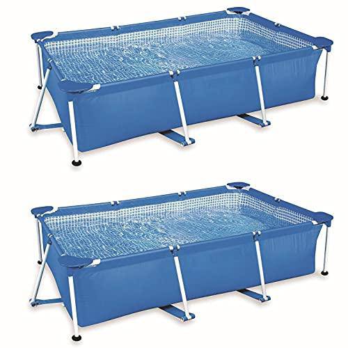 86 x 59 x 23 Inch Rectangular Frame Above Ground Swimming Pool (2 Pack) Framed Swimming Pools Swimming Pool Above Ground Pool Pools for Backyard Outdoor Pool Above Ground Pools Backyard Pool