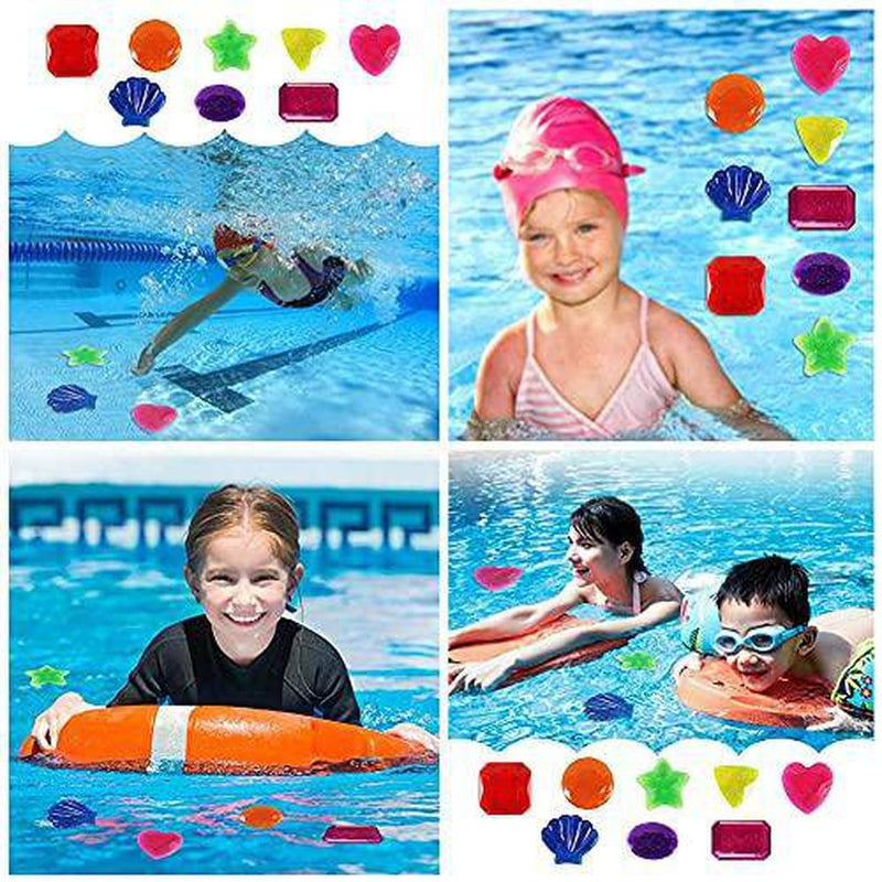 8Pcs Diving Pool Toys - Diving Aquatic Swimming Toy Diving Stone - Colorful Gem Pirate Diving Toys Set Summer Underwater Swimming Toy Set Games for Kids
