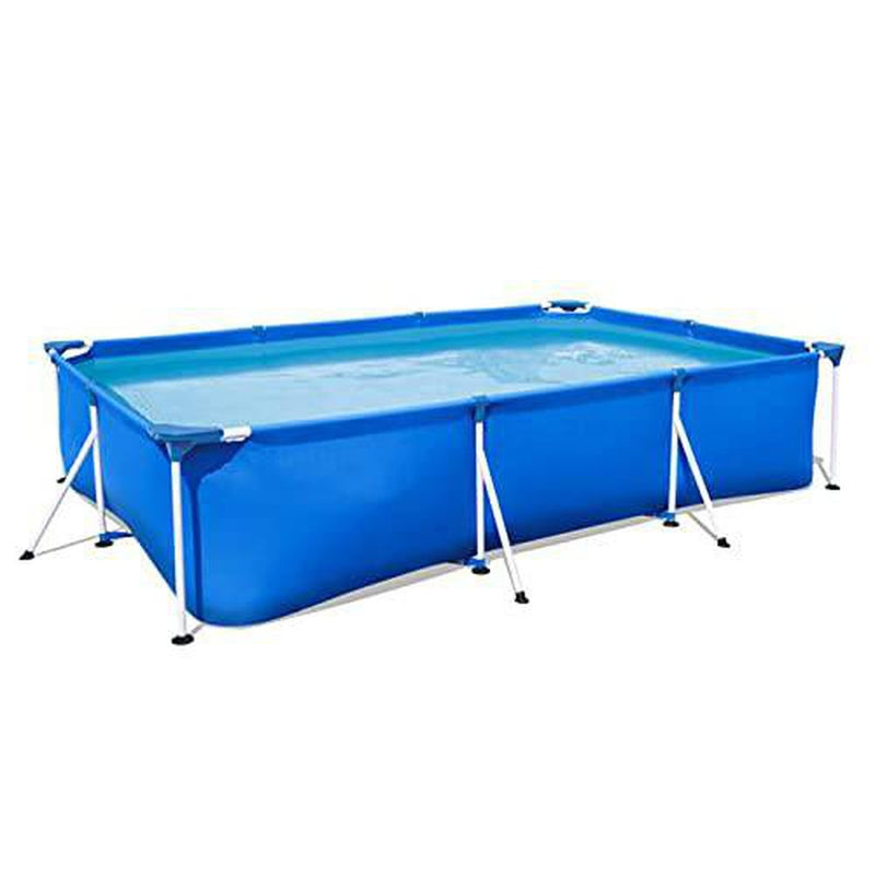 9.8ftx 6.6ft x 2.2ft Rectangular Frame Above Ground Swimming Pool Outdoor Lounge Pool for Adults Kids