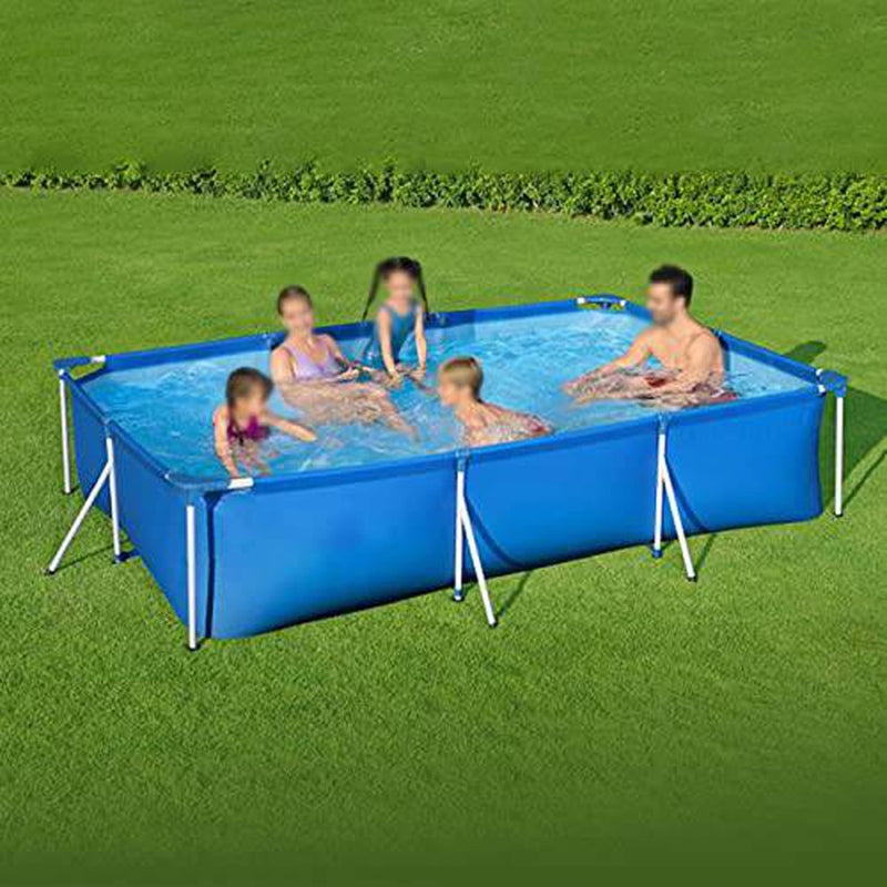9.8ftx 6.6ft x 2.2ft Rectangular Frame Above Ground Swimming Pool Outdoor Lounge Pool for Adults Kids