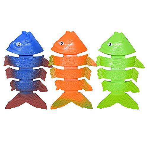 A&I AiLike Sinking Fish Diving Seaweed Rings Underwater Fun Pool Games for Kids Swimming Learning (Diving Fishes - 3 Pack)