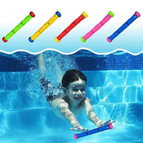 A&I AiLike Sinking Fish Diving Seaweed Rings Underwater Fun Pool Games for Kids Swimming Learning (Diving Rings + Diving Torpedos - 9 Pack)