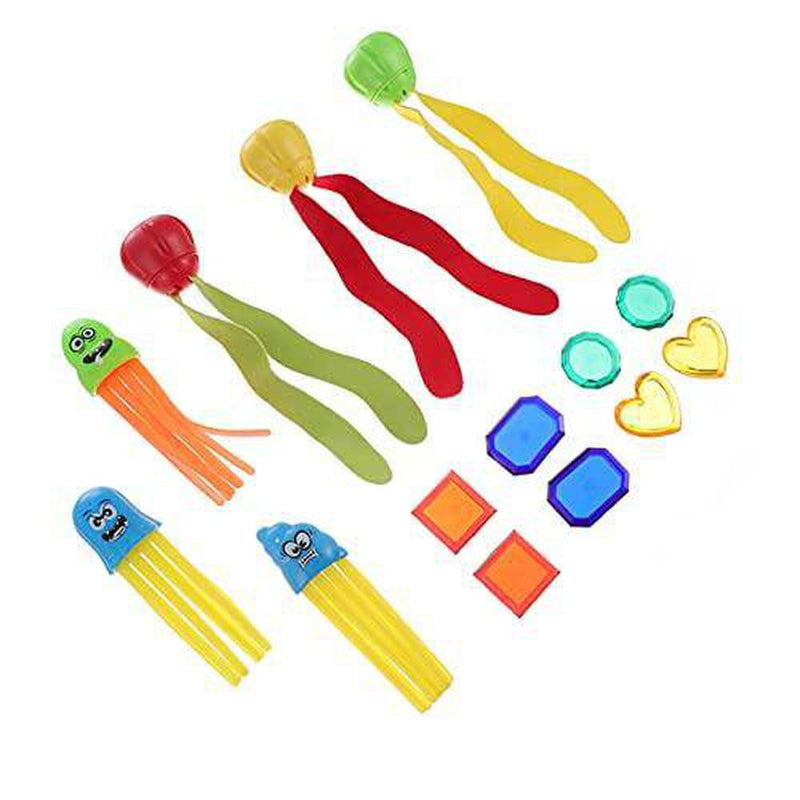 Abaodam 14Pcs Underwater Swim Pool Diving Toys Summer Swimming Dive Toy Octopus Seaweed Diving Stone Under Water Treasures Gift for Kids