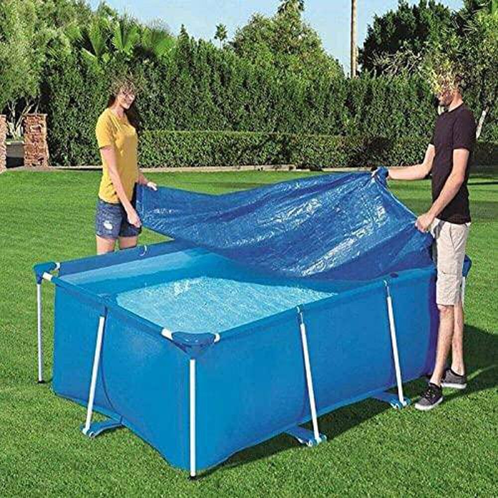 Above Ground Pool Blue Rectangular Swimming Pools Summer Removable Bac