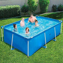 Above Ground Pool Blue Rectangular Swimming Pools Summer Removable Backyard Bracket Pool for Kids Adults (102" x 66.9" x 24", Blue)