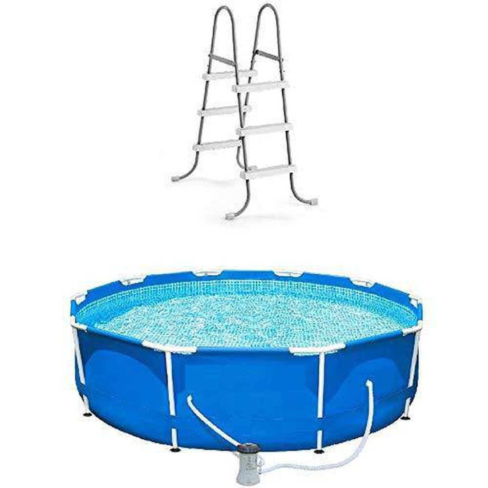 10 Pool Above Ground Pool with Pump 10 Foot Round Swimming Pool Durable Pump F