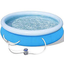 Above Ground Pool with Pump 12 Foot Round Swimming Pool Durable Filter Pump Best Above Ground Pool Blow Up Inflatable PVC Filter Pump Durable Fast and Easy Setup Summer Blue & eBook by NAKSHOP