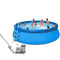 Above Ground Pool with Pump 18 Foot Round Swimming Pool Durable with Handheld Vacuum Filter Pump, Ladder, Ground Cloth, and Debris Cover Summer Modern Contemporary Blue & eBook by NAKSHOP