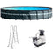 Above Ground Pool with Pump 26 Foot Galvanized Steel Frame Swimming Pool with Pool Liner Frame Filter Pump Ladder Cover Sturdy Round Frame Summer Modern Gray & eBook by NAKSHOP