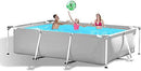 Above Ground Swimming Pool - 10ft X 6.8ft Outdoor Rectangular Metal Frame Pool for Kids and Adults, Swimming Pool - 9.8 ft Metal Framed Above Ground Swimming Pool