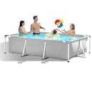 Above Ground Swimming Pool - 10ft X 6.8ft Outdoor Rectangular Metal Frame Pool for Kids and Adults, Swimming Pool - 9.8 ft Metal Framed Above Ground Swimming Pool