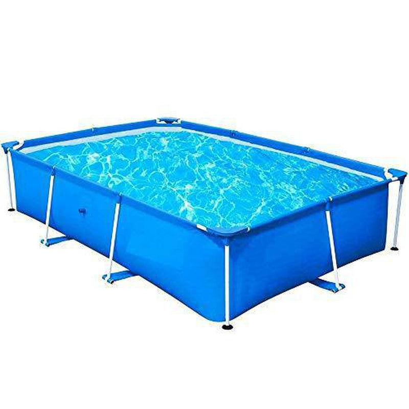 Above Ground Swimming Pool Rectangular 9.8 Foot for Kids and Adults Swim Center Swimming Pool Durable Summer Fast and Easy Setup Sturdy Steel Frame for Family Deluxe Blue & eBook by NAKSHOP