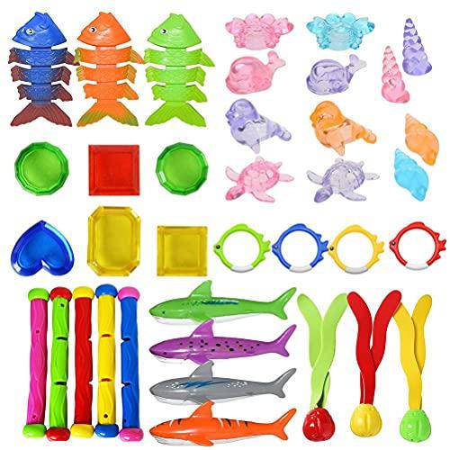 ADSE 37 Summer Swimming Pool Diving Torpedo Water Entertainment Sets, Suitable for Outdoor Swimming Pools, Childrens Toy Gifts