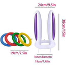 ADSE Inflatable Bunny Ear Ring Toss Game (3 Sets and 12 Rings), Blue, Pink, Purple, Red, Green Bunny Ears, Used for Inflatable Interactive Games, Indoor and Outdoor Pool Party Games