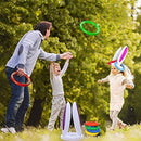 ADSE Inflatable Bunny Ear Ring Toss Game (3 Sets and 12 Rings), Blue, Pink, Purple, Red, Green Bunny Ears, Used for Inflatable Interactive Games, Indoor and Outdoor Pool Party Games