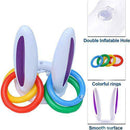 ADSE Inflatable Bunny Ear Ring Toss Game (3 Sets and 12 Rings), Blue, Pink, Purple, Red, Green Bunny Ears, Used for Inflatable Interactive Games, Indoor and Outdoor Pool Party Games