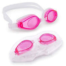 Adult Size Anti-Fog Swimming Goggles - Includes Bonus Case! (Pink)