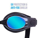 Adult Size Anti-Fog Swimming Goggles - Includes Bonus Case! (Pink)