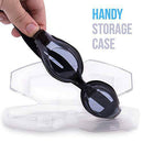 Adult Size Anti-Fog Swimming Goggles - Includes Bonus Case! (Pink)