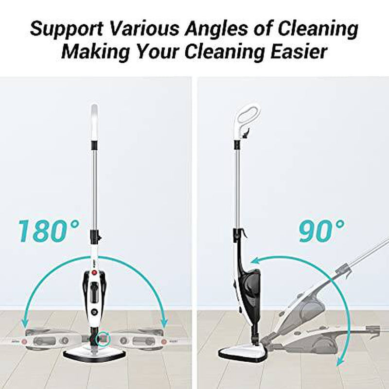 AIPER SMART Steam Mop 11 in 1 Multifunctional Detachable Handheld Steam Cleaner with 550ML Water Tank & Adjustable Steam Level, 2pcs Mop Pads for Hardwood Floor, Tiles, Carpet, Kitchen Marble, etc