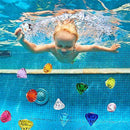 AKOYA Wicker Collection Diving Gems Pool Toys Set, Kid＇s Gems Toy with Pirate Treasure Box, 45 Colorful Diamonds Acrylic Throw Toys, Summer Swimming Gems Diving Toy Set