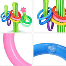 AKOYA Wicker Collection Inflatable Cactus Ring Toss Game Toys， Inflatable Ring Toss Game Set with 4 PCS Rings Floating Swimming Pool Ring for Summer Pool Beach Luau Party Supplies