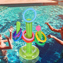 AKOYA Wicker Collection Inflatable Cactus Ring Toss Game Toys， Inflatable Ring Toss Game Set with 4 PCS Rings Floating Swimming Pool Ring for Summer Pool Beach Luau Party Supplies