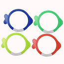 Alomejor 4Pcs/Set Dive Ring Sinking Pool Rings Summer Swimming Pool Underwater Fun Toy for Children Water Play Diving Sports Summer Beach Toy