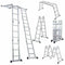 Aluminum Ladder Folding 12.5FT Step Scaffold Extendable Platform Practical Swimmingpool Step Ladder Telescoping Ladder Pool ladders for Above Ground Pools Above Ground Pool Ladder Pool Ladder