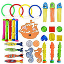 anelor Diving Pool Toys,Underwater Swimming Diving Pool Toys Set Includes Diving Sticks,Diving Rings,Shark Missile,Seahorse Toy,Pirate Ship,Seaweed Toys