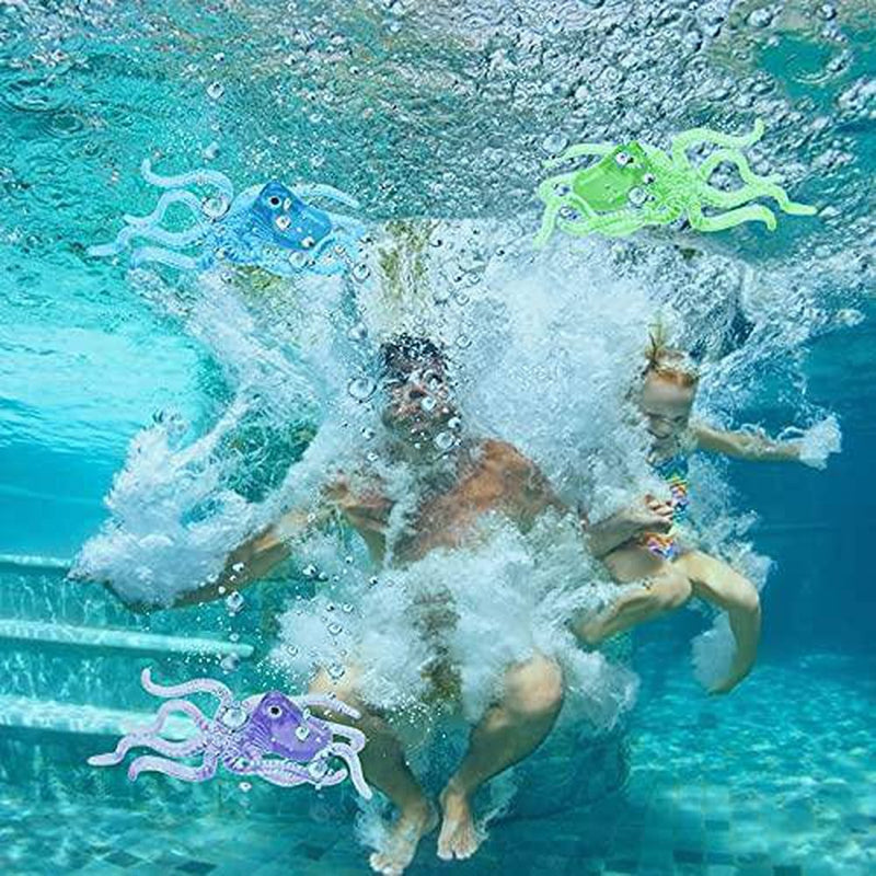 Anu Linen Underwater Diving Toy 3 Pcs Diving Octopus Toy Pool Diving Colorful Training Toy Underwater Fun Toy Dog Pool Toys Pool Toys for Toddlers Kids 3-10 8-12