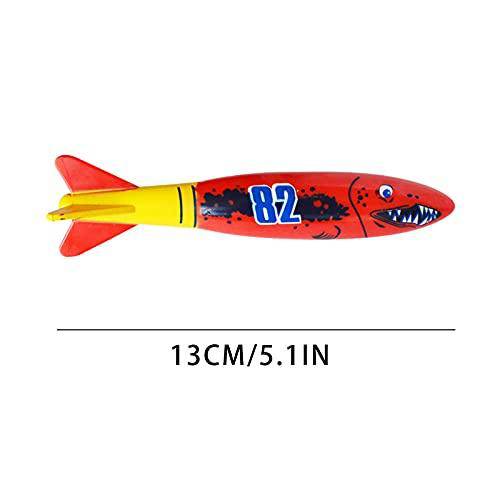 Anu Linen Underwater Diving Toy 4 Pcs Diving Torpedo Toy Pool Diving Colorful Training Toy Underwater Fun Toy Dog Pool Toys Pool Toys for Toddlers Kids 3-10 8-12