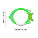 Anu Linen Underwater Diving Toy 4 PCs Large Diving Fish Rings Toy Pool Diving Colorful Training Toy Underwater Fun Toy Dog Pool Toys Pool Toys for Toddlers Kids 3-10 8-12
