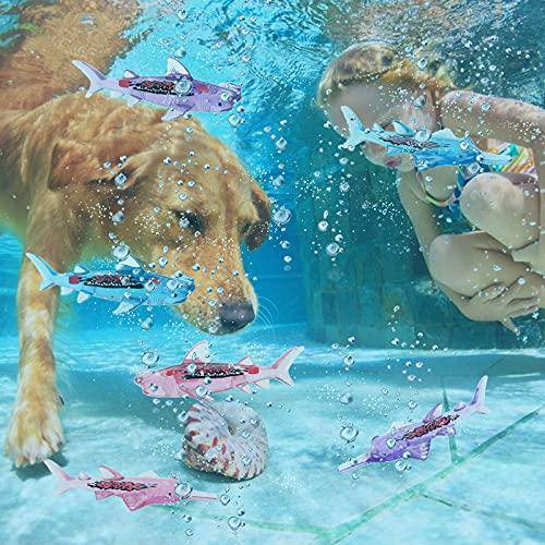 Anu Linen Underwater Diving Toy 6 Pcs Transparent Diving Fish Toy Pool Diving Colorful Training Toy Underwater Fun Toy Dog Pool Toys Pool Toys for Toddlers Kids 3-10 8-12