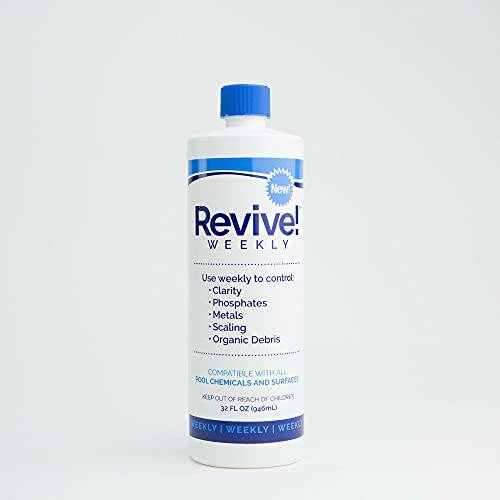 API Water REVW32 Revive! Weekly Swimming Pool Clarifier and Water Cleaning Treatment for Phosphate, Metal, and Scale Removal, Cleans Green Pools, 32 Ounce