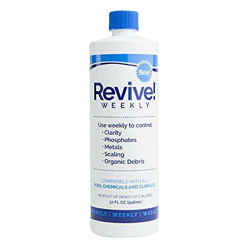 API Water REVW32 Revive! Weekly Swimming Pool Clarifier and Water Cleaning Treatment for Phosphate, Metal, and Scale Removal, Cleans Green Pools, 32 Ounce