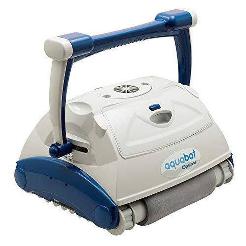 Aquabot RU2B-PEL0-AQO00 Optima Automatic Intelligent Robot Universal In Ground Swimming Pool Vacuum Cleaner with Convenient Carry Handle, White/Blue