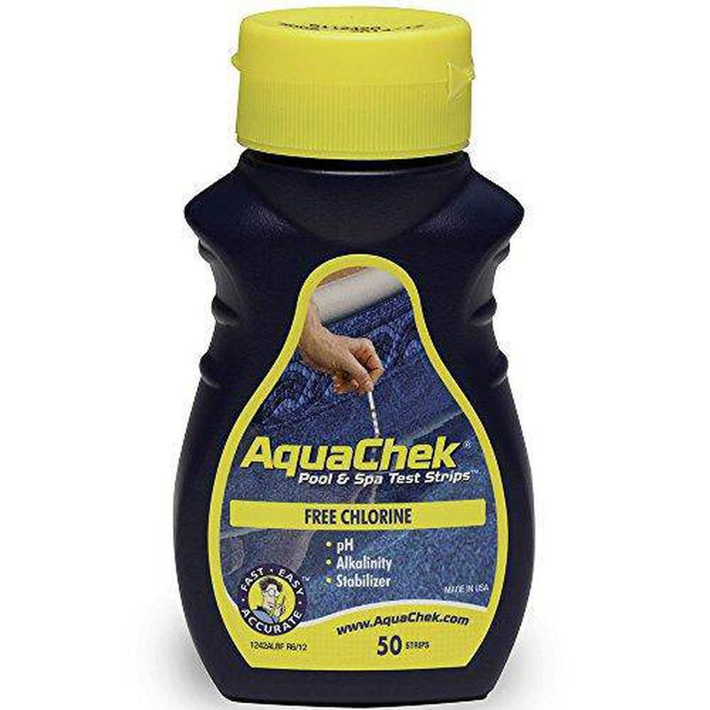 AquaChek 511244 Yellow Swimming Pool Spa Chlorine 4 in 1 Test Strips Aquacheck 50pk