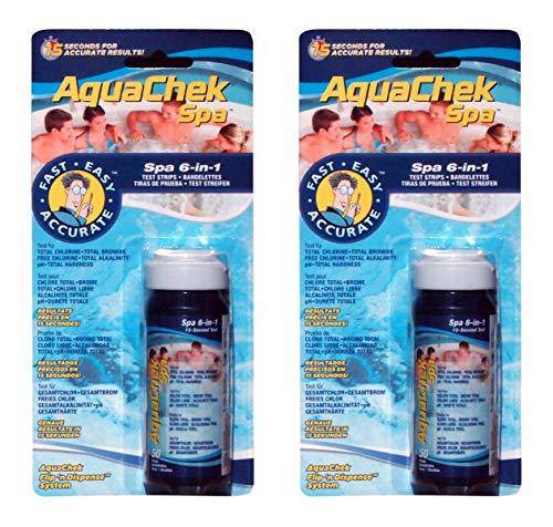 AquaChek 552244 6-in-1 Test Strips for Spas and Hot Tubs (2-Pack)