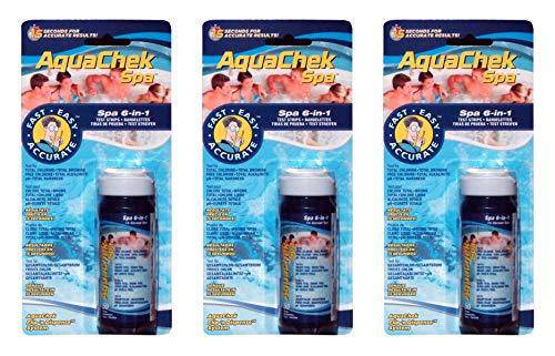 AquaChek 552244 6-in-1 Test Strips for Spas and Hot Tubs (3-Pack)