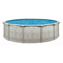 Aquarian Pools Khaki Venetian 18 Foot x 52 Inch Round Steel Outdoor Backyard Above Ground Family Swimming Pool with Skimmer and Liner Not Included