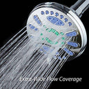 AquaStar 5510 Elite High-Pressure 6-setting Extra-Large Luxury Spa Shower Head with Antimicrobial Anti-Clog Jets. Inhibits Growth of Mold, Mildew & Bacteria! / Solid Brass Ball Join / All Chrome Finish