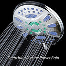 AquaStar ‎5520 Elite High-Pressure 7" Giant 6-setting Luxury Spa Rain Shower Head with Microban Antimicrobial Anti-Clog Jets for More Power & Less Cleaning! / Solid Brass Ball Join/All Chrome Finish