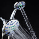 AquaStar ‎5550 Elite 3-in-1 High-Pressure 48-mode 7" Shower Head Combo with Microban Antimicrobial Anti-Clog Jets for More Power & Less Cleaning! Extra-Long 5 ft. Stainless Steel Hose. All Chrome Finish