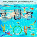 Auney 26 Piece Diving Toy Set Underwater Swimming Diving Rings, Diving Sticks, Stringy Octopus, Toypedo Bandits and Diving Fish with Portable Storage Bag Summer Sinking Dive Pool Toy for Kids