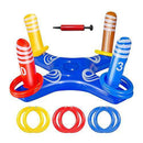 B/C 8 Piece Inflatable Ring Toss Party Toy Set,Target Throwing Toy with Inflator for Garden Party Supplies Pool Game Water Fun Pool Party Decor