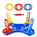 B/C 8 Piece Inflatable Ring Toss Party Toy Set,Target Throwing Toy with Inflator for Garden Party Supplies Pool Game Water Fun Pool Party Decor