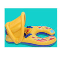 Baby Swimming Boat Lianshi Double Parent-Child Swimming Ring Inflatable Pool Boat Detachable Awning for baby and Parent for Kids