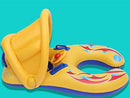 Baby Swimming Boat Lianshi Double Parent-Child Swimming Ring Inflatable Pool Boat Detachable Awning for baby and Parent for Kids