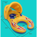 Baby Swimming Boat Lianshi Double Parent-Child Swimming Ring Inflatable Pool Boat Detachable Awning for baby and Parent for Kids